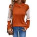 2024 New Autumn Knitted Color-Block Hoodie For Women_voghion.com