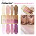 Lakerain 8-Color Cream Highlighter Palette - Face & Eye Highlighter, Contour & Blush, Buildable Shimmer, Travel-Friendly, Vegan & Cruelty-Free_voghion.com