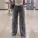High Waist Wide Leg Pants For Women 2025 Summer Fashion Lace Trim Denim Flowy Trousers_voghion.com