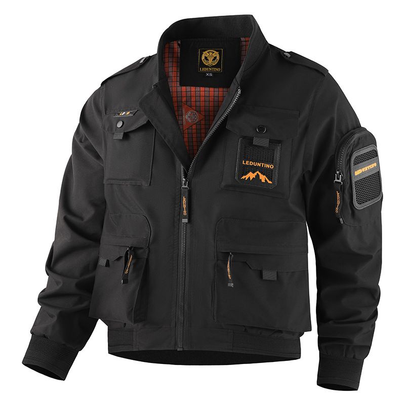 Giacca impermeabile multitasche da uomo - Cappotto da lavoro militare per esterni da uomo (bianco, blu, nero, rosso mattone, cachi) - XS-XXXL_voghion.com