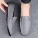 Cowhide Casual Slip-On Lazy Handmade Youth One-Push Leather Loafers Men Shoes_voghion.com