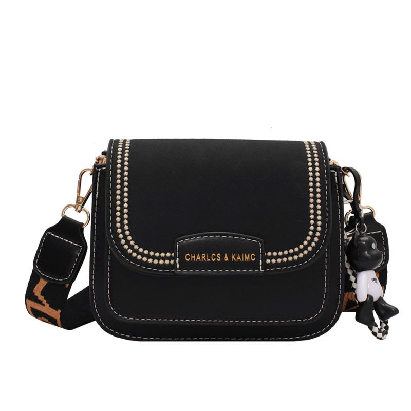 Women's Bags textured crossbody bag with wide shoulder strap fashionable single shoulder small square bag_voghion.com