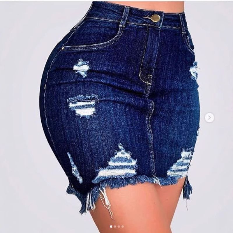 Falda vaquera ajustada sexy de verano Verve para mujer_voghion.com