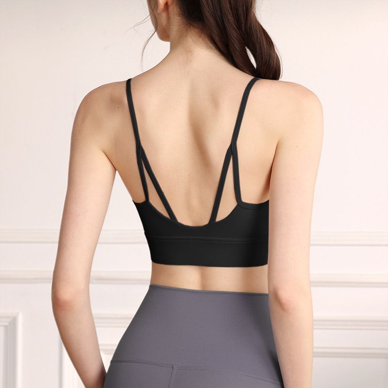 One-Piece Backless Sports For Women Slimming Outerwear Fitness Yoga Bra High Elasticity Shaping Thin Strap Summer_voghion.com