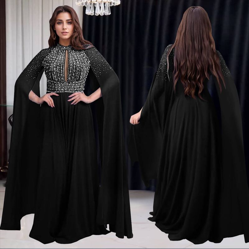 Women's Clothing Fashion Temperament Hot Diamond Sexy Long Skirt Banquet Dress_voghion.com