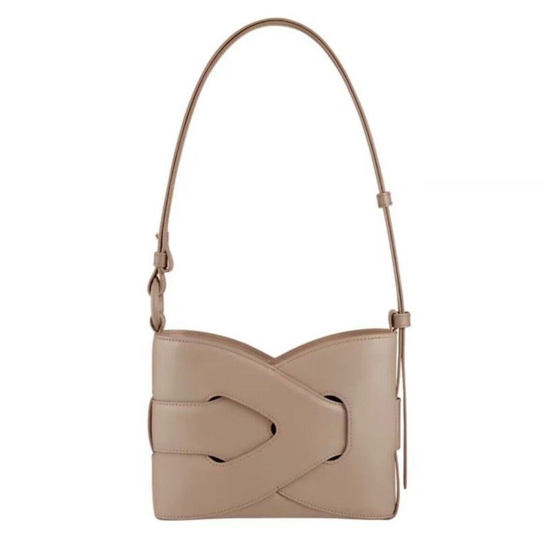 Leren emmer tas gevlochten schoudertas mode trend retro crossbody tas tote lady_voghion.com