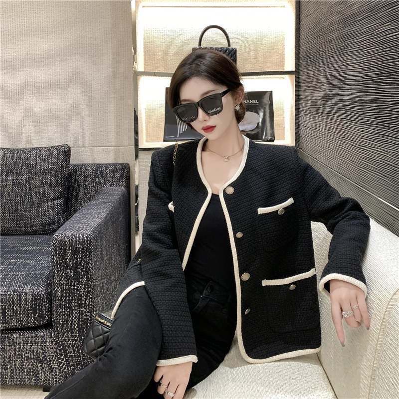 Oversize 3XL Vintage Tweed Jacken Koreanische Elegante Mantel Frauen Frühling Outwear Einzigen Breted Crop Top Streetwear_voghion.com