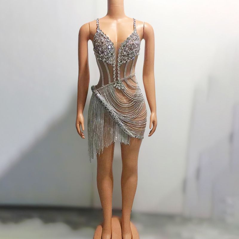 NOVANCE Elegante, glanzende, open rug Sexy abrikoos Avond Nieuw ontwerp Damesjurk Feest_voghion.com