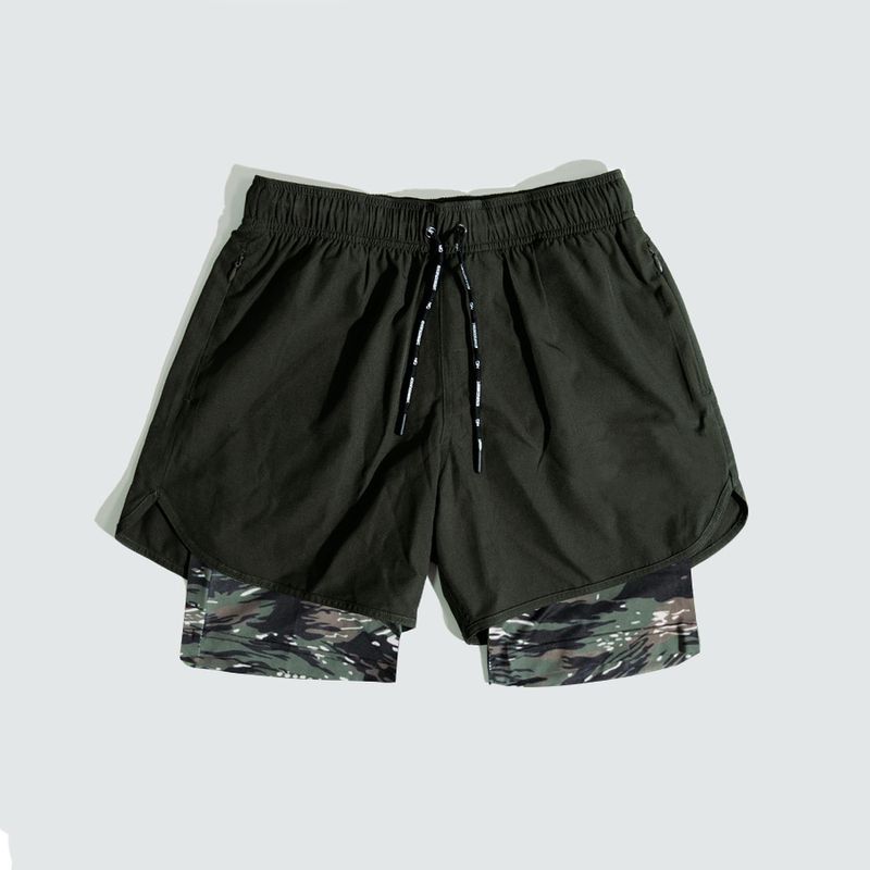 Herreklær Sommershorts Sport Fritidsklær Utendørs glidelåslommer Dobbeltlags treningsshorts med hurtigtørkende egenskaper_voghion.com
