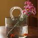 Trendy Creative Bag Handheld Basket Glass Transparent Hydroponic Arrangement Vase Flower Container Table Decoration_voghion.com