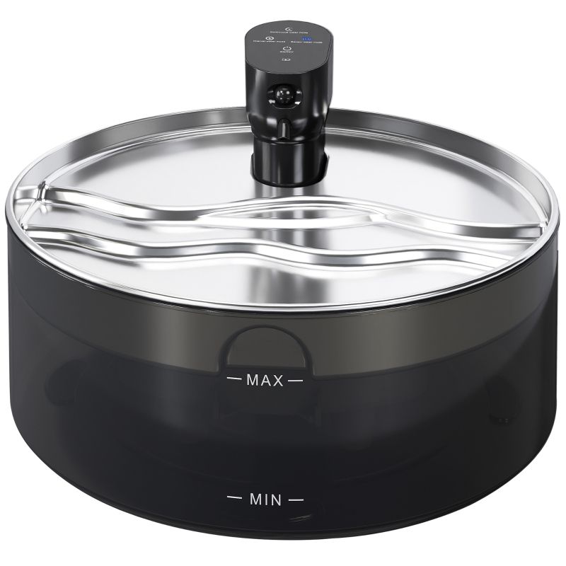 Katzenbrunnen 7L con LED e filtro attivo, acciaio inossidabile 30,6x17,2cm_voghion.com