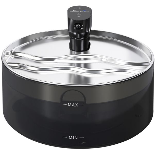 Katzenbrunnen 7L con LED e filtro attivo, acciaio inossidabile 30,6x17,2cm_voghion.com