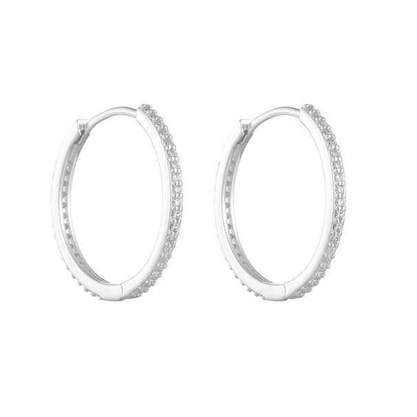 Orecchini da donna in argento sterling S925 con grandi cerchi e micro zirconi intarsiati, orecchini semplici e versatili di alta qualità._voghion.com