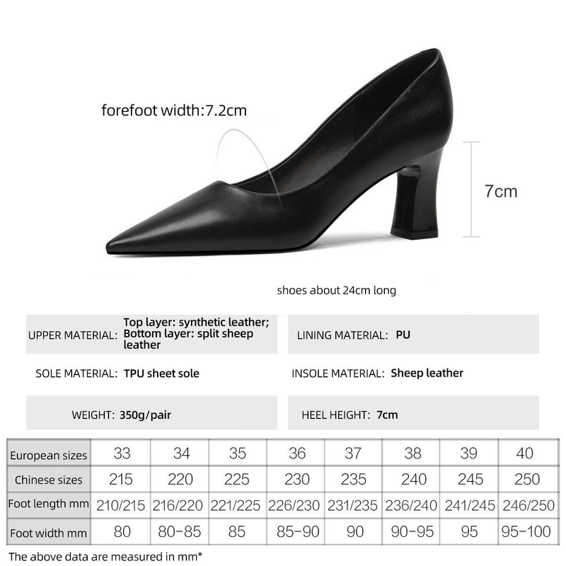 Cameido High-heeled Women's Work Shoes With Thick Heels, Suitable For The Workplace, Formal Pointed-toe, Shallow-mouthed Single Shoes_voghion.com