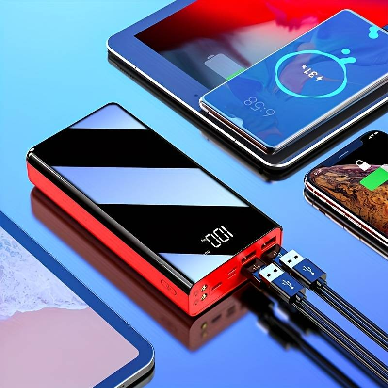 50000mAh High-capacity Fast Charging Mobile Power Bank, Equipped With Lighting/LED Display Screen, 4 USB+Type-C Interfaces, Emergency Backup_voghion.com