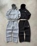 Men's Fashion Hoodie & Jogger Set With Digital Print - High Street Style, Zip-Up Hoodie & Long Pants For Spring & Fall_voghion.com