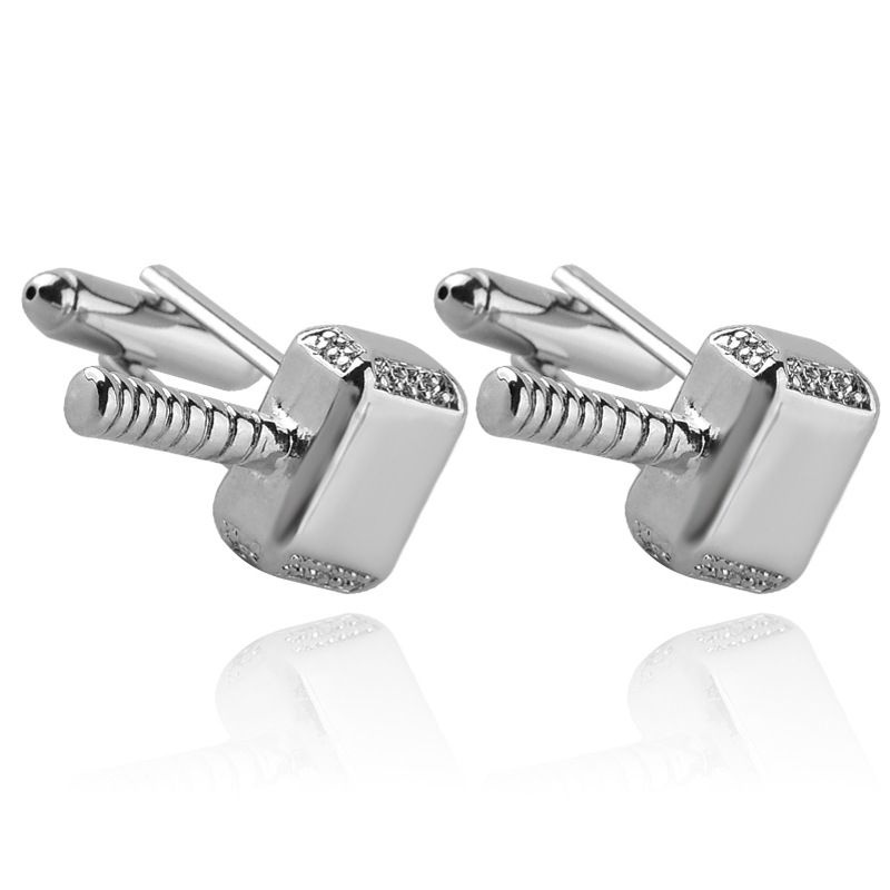 Neue diamant kristall manschettenknöpfe mode thors hammer herren hemd manschettenknöpfe_voghion.com