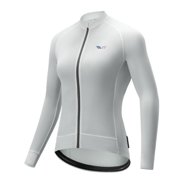 ROCKBROS TVI Langarm-Radtrikot für Damen zum Radfahren, erhältlich in Weiß/Grau, Größen S – XL_voghion.com