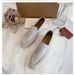 Lefu Beige Sohle 2023 Sommer Neue Leder Britischen Lazy One Foot Kick Bean Schuhe Paar Stil_voghion.com