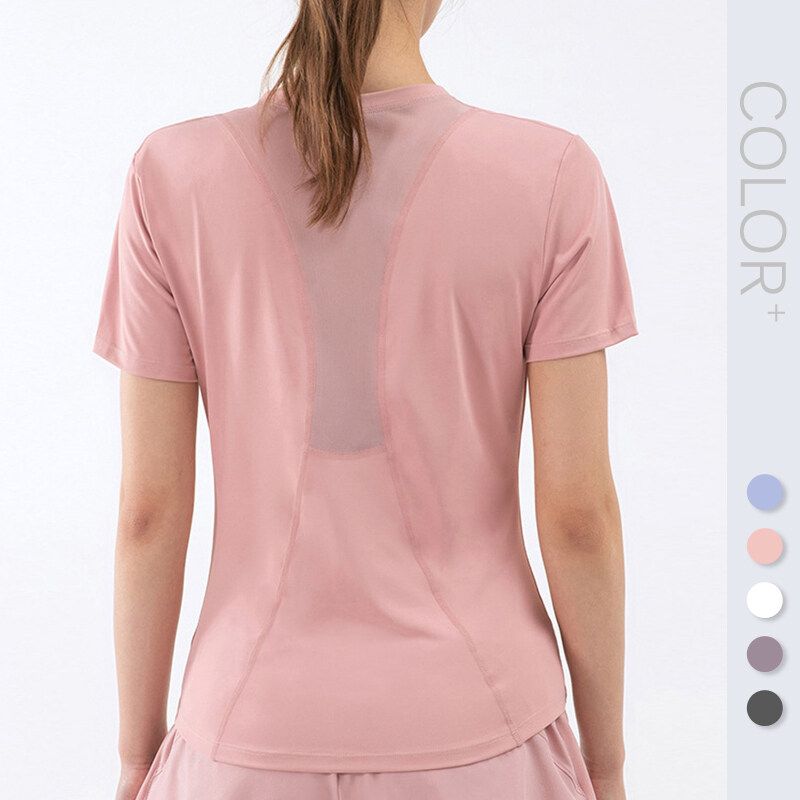 SUPERFLOWER Yoga Mesh Sport Top Fiess Dames sneldrogende tanktop Gymkleding T-shirt Dames Casual trainingsshirts_voghion.com