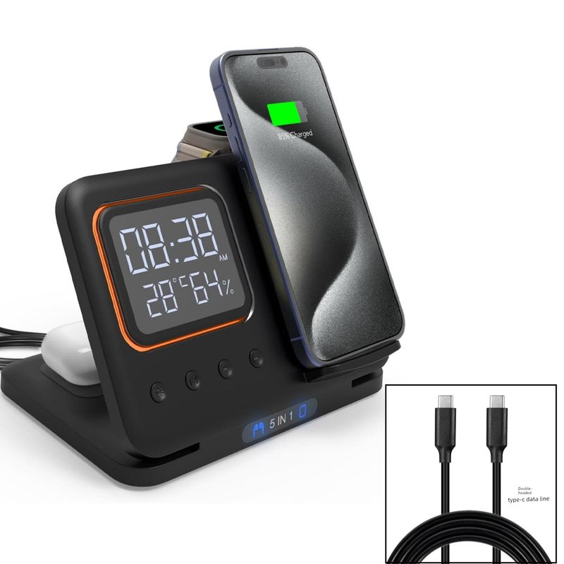 Bezprzewodowa ładowarka trzy w jednym do Huawei Iphone Iphone16 Samsung Telefon komórkowy Neutralny Iphonewatch10 Zegarek 4 Zestaw słuchawkowy_voghion.com