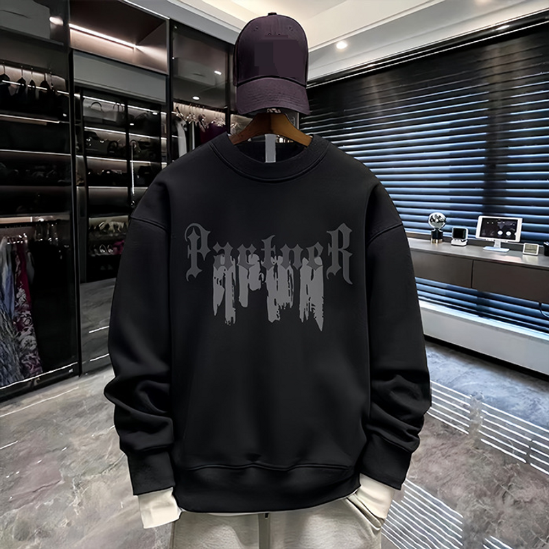 Men's Clothing Sweatshirt men's new spring and autumn trend round neck long sleeved top youth casual all match printed jacket_voghion.com