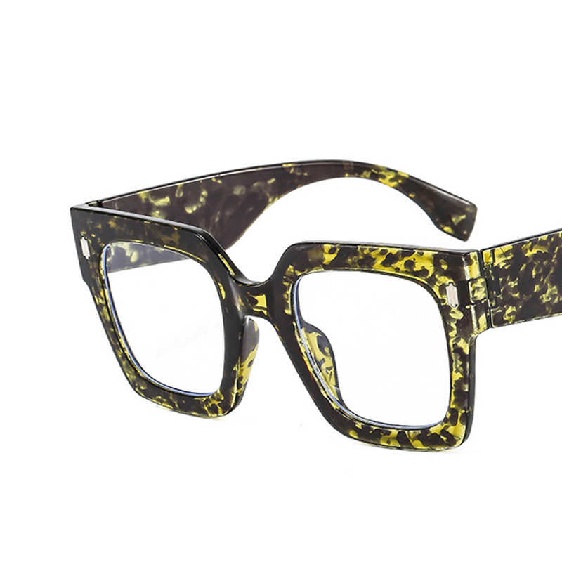 Women's Glasses Square Rice Nail Large Frame Glasses Frame New Flat Glasses Personality Anti Blue Light Glasses Frame_voghion.com