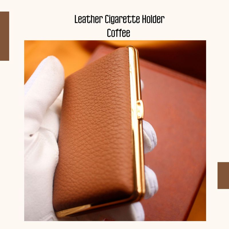 Personalized Cigarette Case, Leather Cigarette Holder, Cigarette Box For 20 Fine Cigarettes, Gift For Her_voghion.com