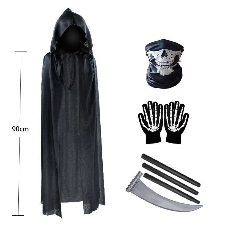 Neues Halloween-Cos-Kostüm für Kinder, Todeskostüm, grenzüberschreitendes Cosplay, leuchtende Brille, Kleidung für die Bühne_voghion.com