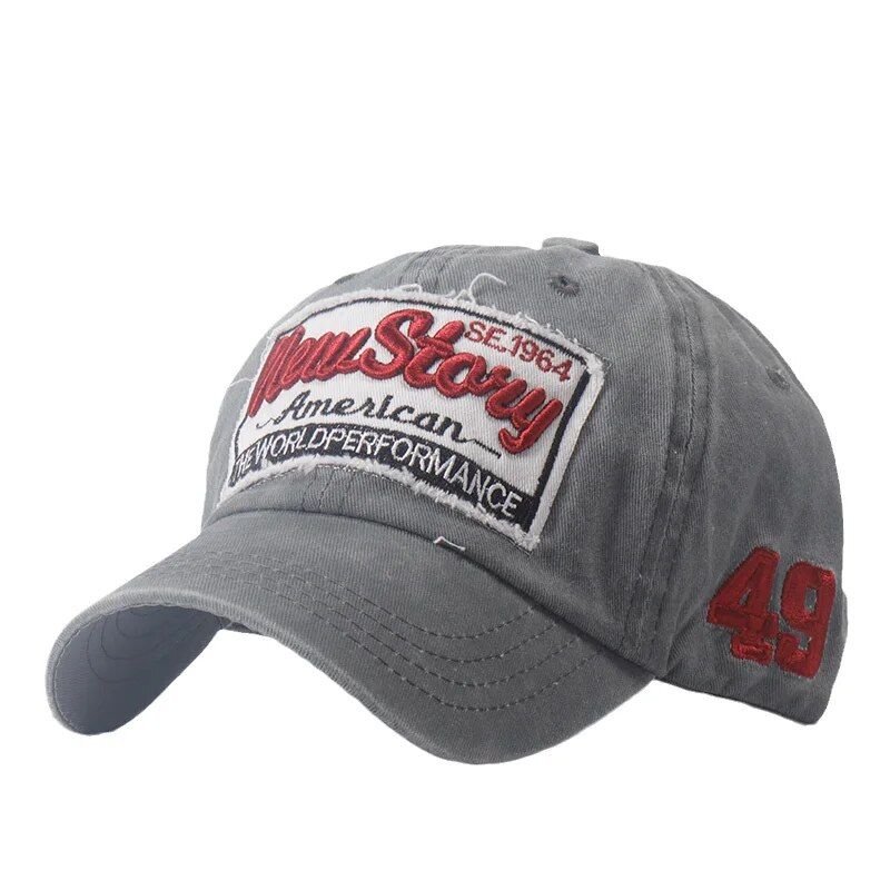 Gorra de béisbol lavada, parche bordado, visera para deportes al aire libre, sombrero Retro ajustado para hombres, sombrero de hueso, uso desgastado_voghion.com