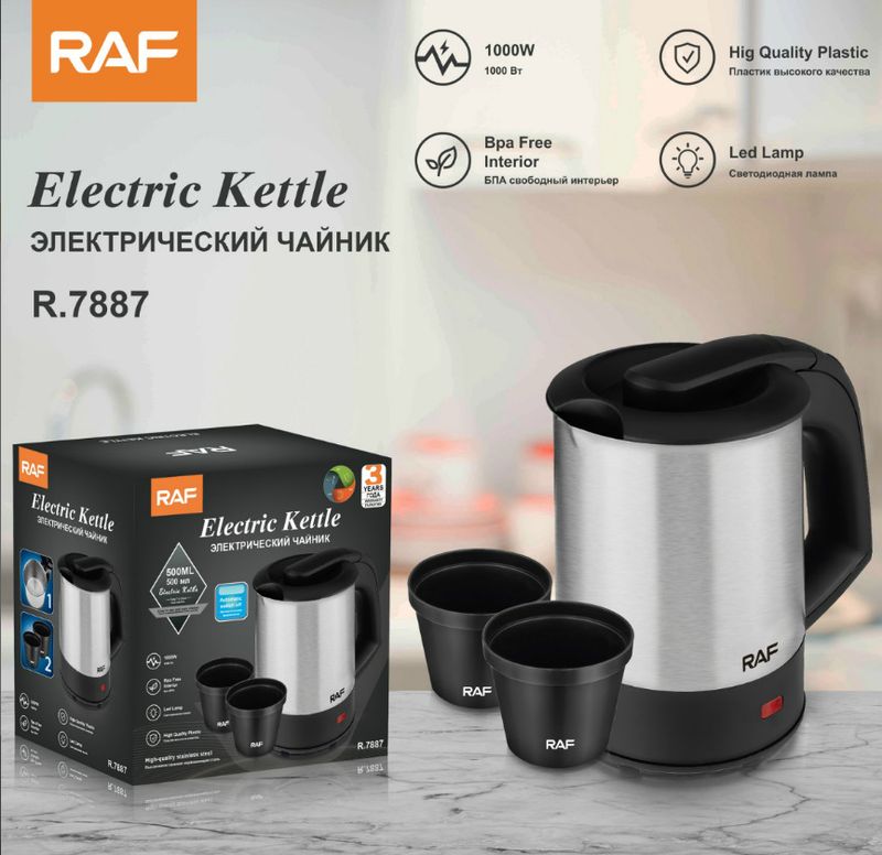 European standard stainless steel electric kettle automatic power-off 0.5L_voghion.com