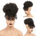 Schwaarz Kuerz Kinky Gekräizt Chignon Mat Pony Syntheteschen Hoer Bun Schnürpferdeschwanz Clip In Afro Puff Hoerstécker Fir Fraen_voghion.com