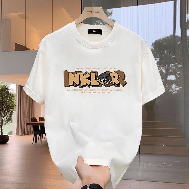 2025 Sommer lockerer Pullover für Männer und Frauen, 100 % Baumwolle, Kurzarm-T-Shirt_voghion.com