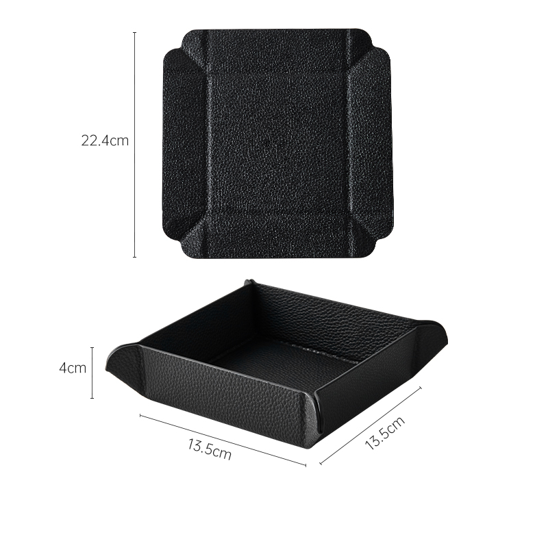 Plateau pliable magnétique en cuir PU, boîte de rangement multifonctionnelle pour ornements, cosmétiques, clés, articles divers_voghion.com
