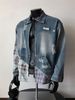 Herren-Jeansjacke im Used-Look mit Patchwork-Muster – Vintage-Grunge-Karo-Mantel, Oversized-Passform (M-XXXL, Blau)_voghion.com