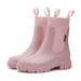 Les bottes de pluie mi-mollet sont résistantes à l'usure, rehaussent la silhouette, sont imperméables et antidérapantes. Elles peuvent être portées à l'extérieur sous la pluie._voghion.com