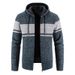 Veste pull à capuche doublée polaire pour homme – Pull zippé coupe slim avec motif color block_voghion.com