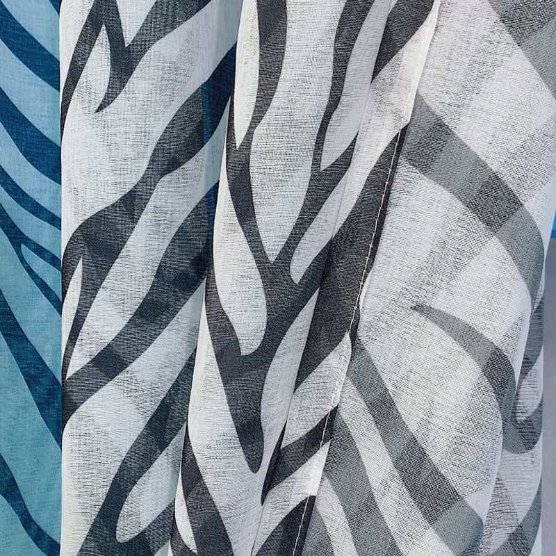 Black White Zebra Print Polyester Sheer Curtains – Light Filtering Modern Striped Window Drapes For Living Room Bedroom_voghion.com