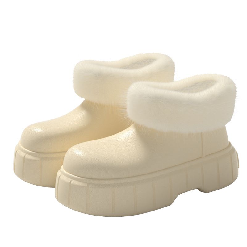 Scarpe alte impermeabili senza schienale per donna, invernali, da interno, per la casa, foderate in pile, calde, comode, in EVA, per esterni_voghion.com