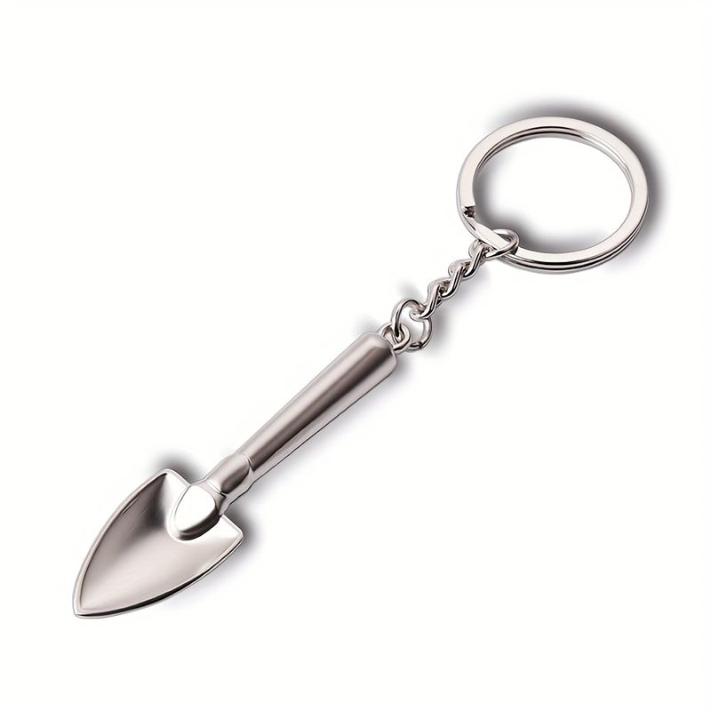 Keychain Mini 3D Shovel Keyring Zinc Alloy Key Chain Metal Keyfob Key Ring Gift For Christmas And Birthday Silver_voghion.com
