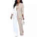 Women Niche Design Contrast Color Button Long Sleeve Suit Jacket Slim Loose Spring New Suit Sets_voghion.com