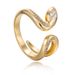 Semplice anello geometrico a forma di serpente, personalità di nicchia femminile, leggero, di lusso, aperto, regolabile, anello a forma di serpente_voghion.com