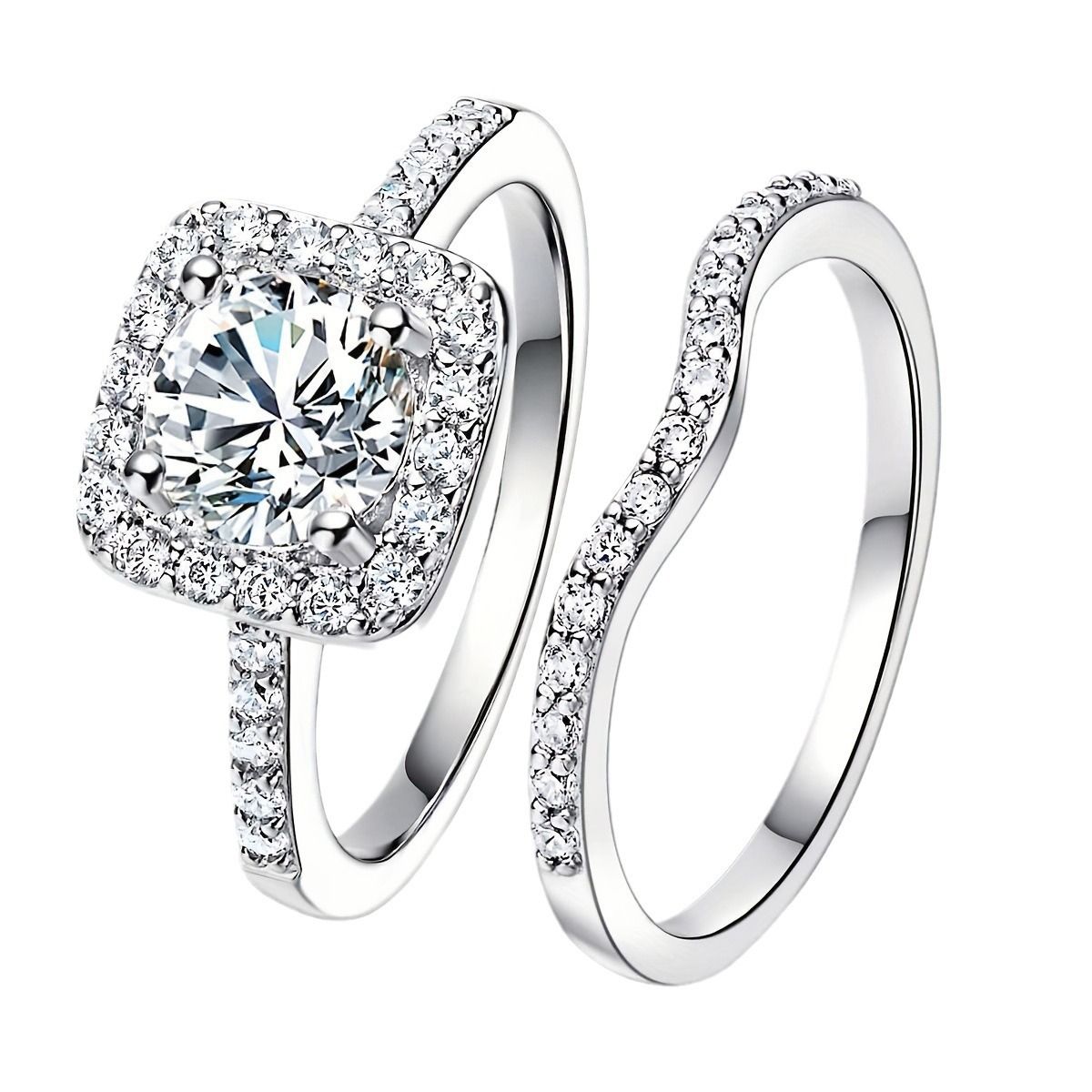 Ensemble de bagues élégantes en zircone pour femmes et hommes – Bagues empilables pour couples, idéales pour fiançailles, mariage, anniversaire. Luxe discret, inaltérables._voghion.com