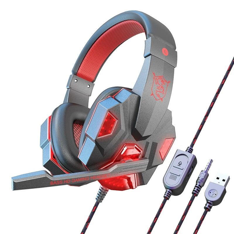 RGB-Gaming-Headset mit Mikrofon, Over-Ear-Kopfhörer mit Kabel, Treibern und geringem Gewicht für PC, PS5, Xbox und Switch_voghion.com