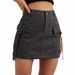 Women's Clothing Low Waist Workwear Skirt Pocket Pure Cotton Mini Comfortable Hip Lifting Casual Short Skirt_voghion.com