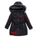 Piumino lungo da bambina – Giacca invernale in stile coreano con cappuccio staccabile (110-160 cm) – Nero/Rosso/Viola_voghion.com