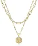 Collane girocollo a strati color oro vintage per semplice collana con ciondolo a 26 lettere regolabile iniziale gioielli da donna_voghion.com