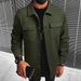 "Men's Wool-Look Jacket – Autumn Single-Breasted Coat With Lapel & Flap Pockets In Black/Army Green/Navy/Dark Gray (S-XXL)"_voghion.com