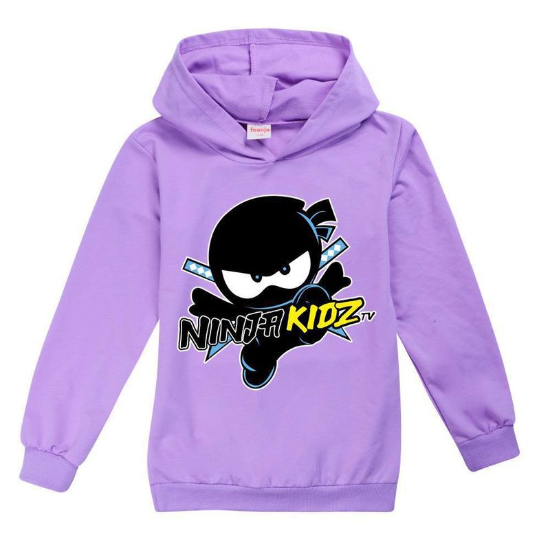 Hot selling children's clothing NINJA KIDZ cartoon hoodie, big boys and girls hooded top_voghion.com