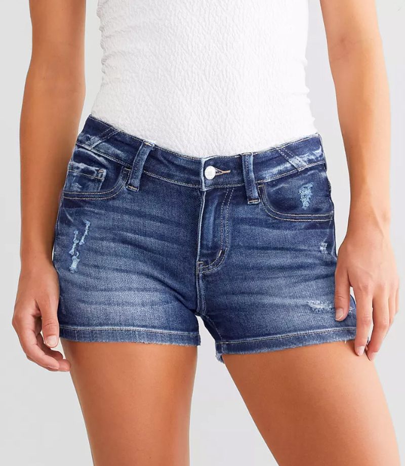Women's Clothing Summer New Washed Hole High Waist Denim Shorts_voghion.com